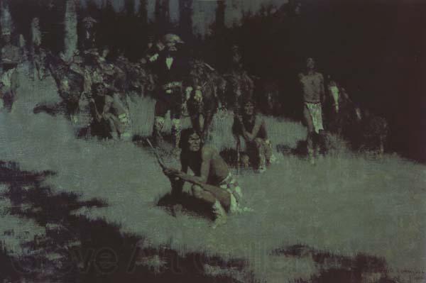 Frederic Remington Apache Scouts Listening (mk43) Norge oil painting art